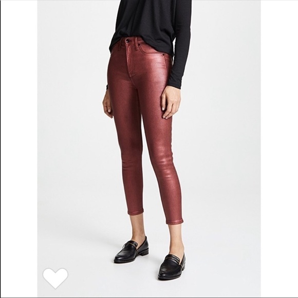 Rag & Bone High Rise Ankle Burgundy Jeans 25 - Picture 1 of 8